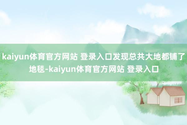 kaiyun体育官方网站 登录入口发现总共大地都铺了地毯-kaiyun体育官方网站 登录入口