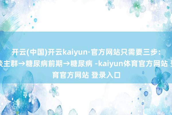 开云(中国)开云kaiyun·官方网站只需要三步：高危东谈主群→糖尿病前期→糖尿病 -kaiyun体育官方网站 登录入口