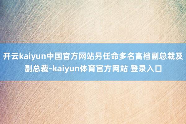 开云kaiyun中国官方网站另任命多名高档副总裁及副总裁-kaiyun体育官方网站 登录入口