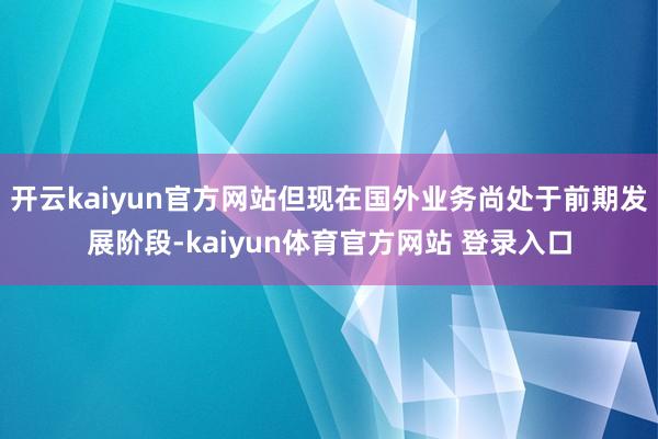 开云kaiyun官方网站但现在国外业务尚处于前期发展阶段-kaiyun体育官方网站 登录入口
