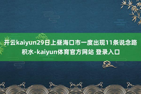 开云kaiyun29日上昼海口市一度出现11条说念路积水-kaiyun体育官方网站 登录入口