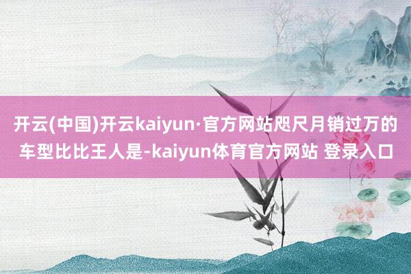 开云(中国)开云kaiyun·官方网站咫尺月销过万的车型比比王人是-kaiyun体育官方网站 登录入口
