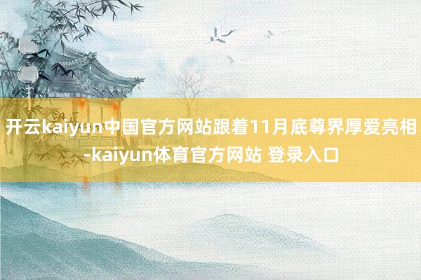 开云kaiyun中国官方网站跟着11月底尊界厚爱亮相-kaiyun体育官方网站 登录入口