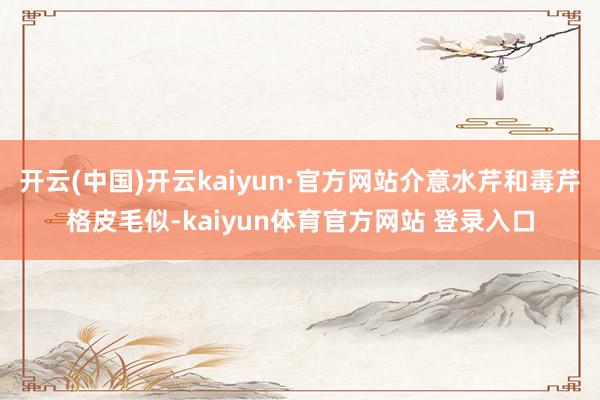 开云(中国)开云kaiyun·官方网站介意水芹和毒芹格皮毛似-kaiyun体育官方网站 登录入口