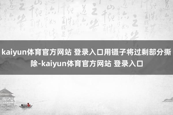 kaiyun体育官方网站 登录入口用镊子将过剩部分撕除-kaiyun体育官方网站 登录入口