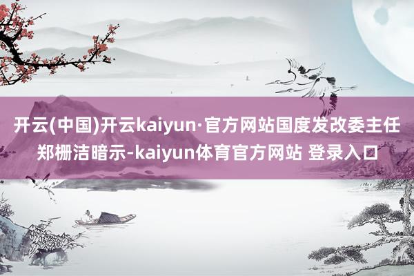 开云(中国)开云kaiyun·官方网站国度发改委主任郑栅洁暗示-kaiyun体育官方网站 登录入口