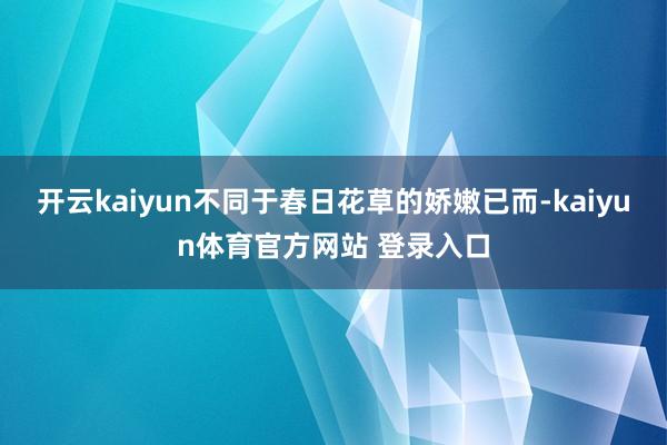 开云kaiyun不同于春日花草的娇嫩已而-kaiyun体育官方网站 登录入口
