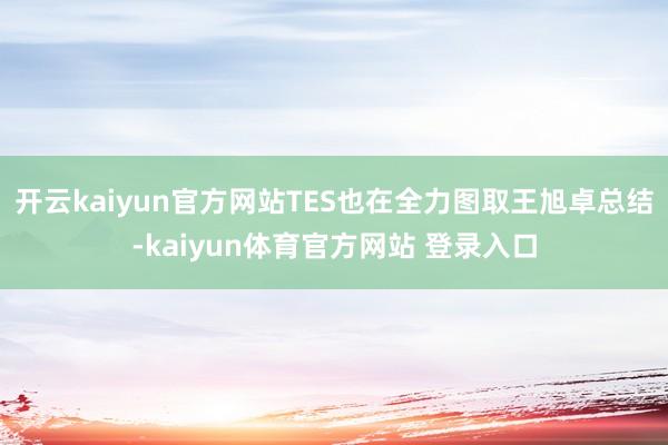 开云kaiyun官方网站TES也在全力图取王旭卓总结-kaiyun体育官方网站 登录入口