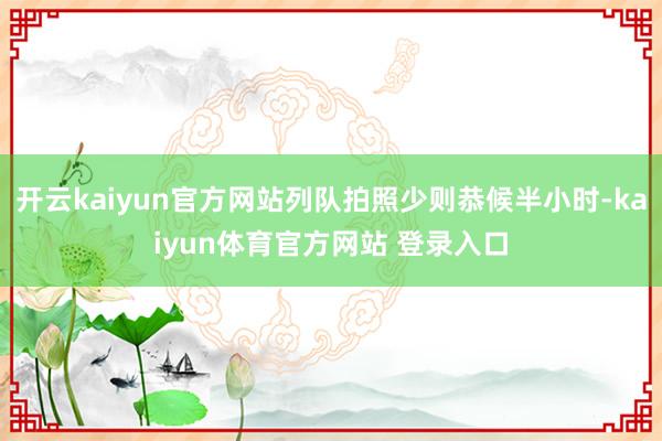 开云kaiyun官方网站列队拍照少则恭候半小时-kaiyun体育官方网站 登录入口