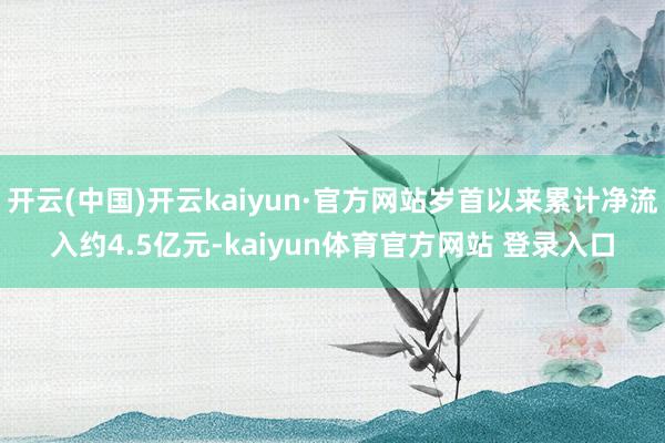 开云(中国)开云kaiyun·官方网站岁首以来累计净流入约4.5亿元-kaiyun体育官方网站 登录入口
